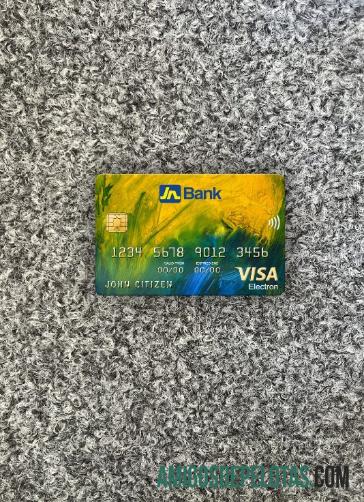 Cartão Visa Electron do Banco Nacional da Jamaica Photolook Front amostra